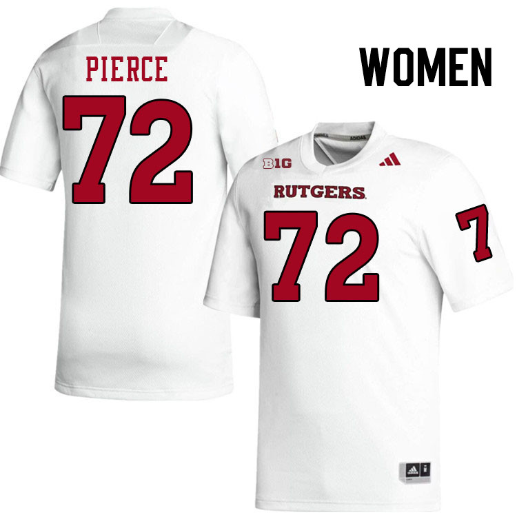 Women #72 Hollin Pierce Rutgers Scarlet Knights 2024 College Football Jerseys Stitched-White